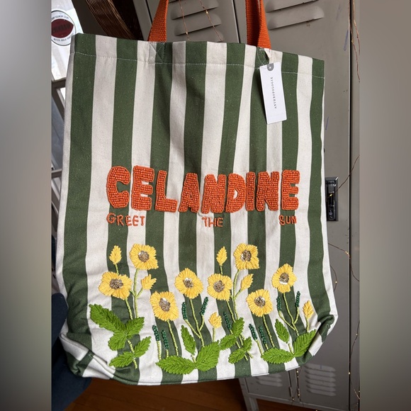 Printed Beaded Canvas Tote Bag (See photos/Description) - Picture 7 of 16